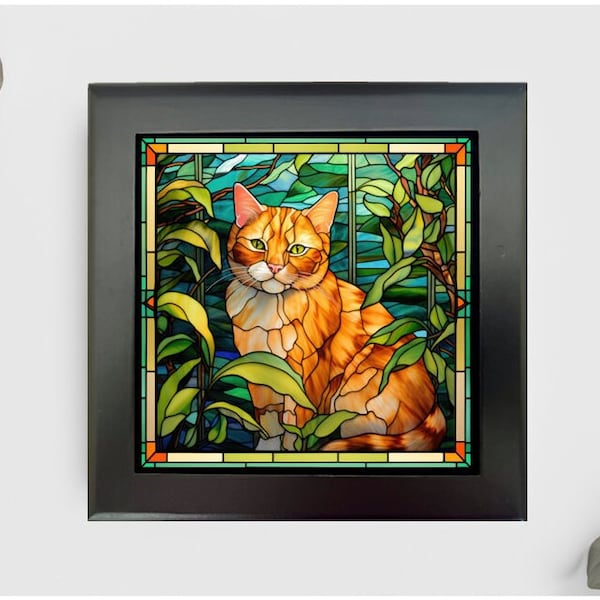 Orange Tabby Cat Jewelry or Keepsake Box, Orange Tabby Cat Photo Memory Box, Tabby Cat Decorative Box, Pet Loss Gift, Orange Tabby Cat Gift