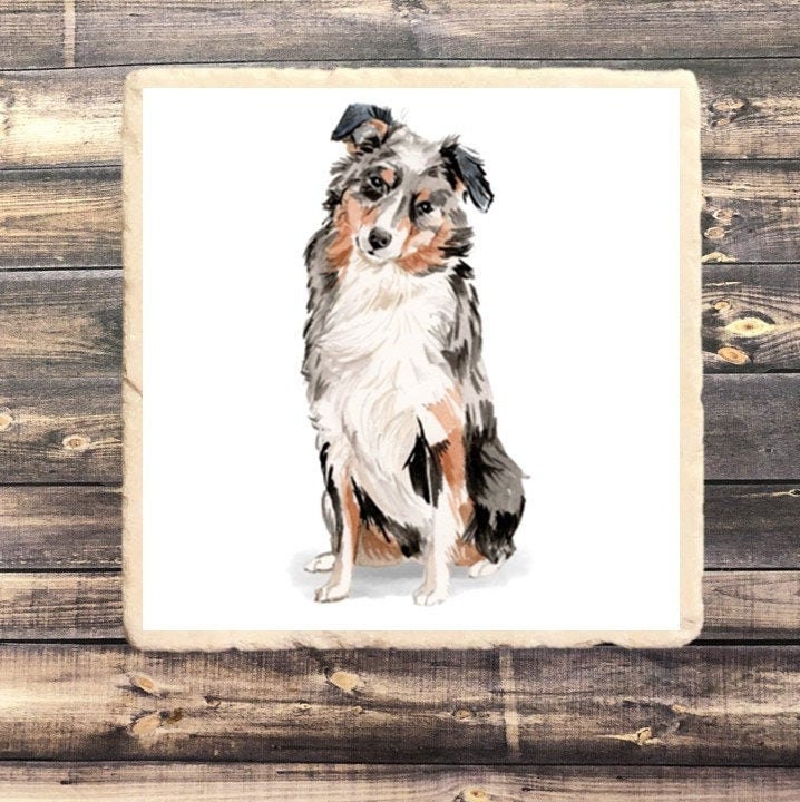 Australian Shepherd Coasters Australian Shepherd Gift Dog Etsy