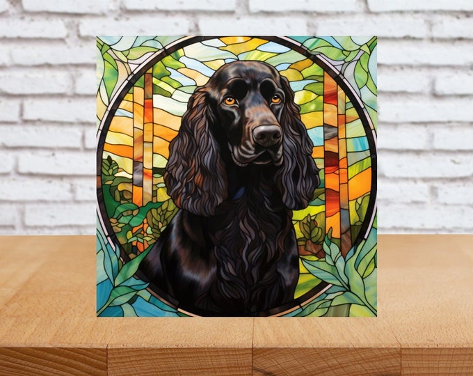 Cocker Spaniel Wall Art, Cocker Spaniel Art, Cocker Spaniel Sign, Cocker Spaniel Decor, Cocker Spaniel Gift, Faux Stained-Glass Dog Art