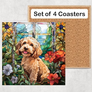 Cockapoo Coasters, Cockapoo Coaster Set, Cockapoo Coaster Gift, Cockapoo Drink Coasters, Cockapoo Owner Gift