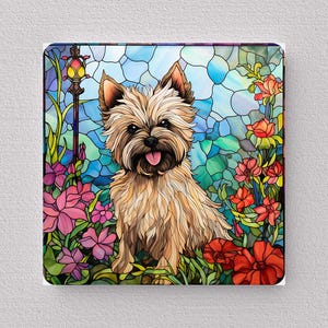 Cairn Terrier Wall Art, Cairn Terrier Sign, Cairn Terrier Home Decor, Cairn Terrier Gift, Cairn Terrier Art, Faux Stained-Glass Art