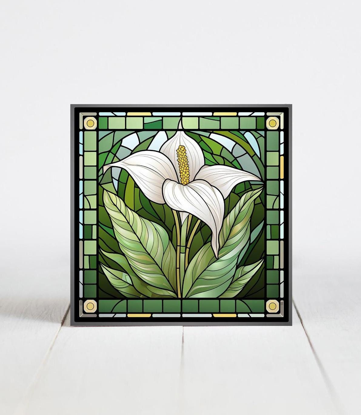 Calla Lily Flower Ceramic Tile, Calla Lily Decorative Tile, Calla Lily ...