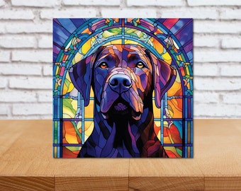 Black Lab Wall Art, Black Lab Wood Sign, Black Lab Sign, Black Lab Home Decor, Black Lab Gift, Black Lab Gift, Faux Stained-Glass Lab Art