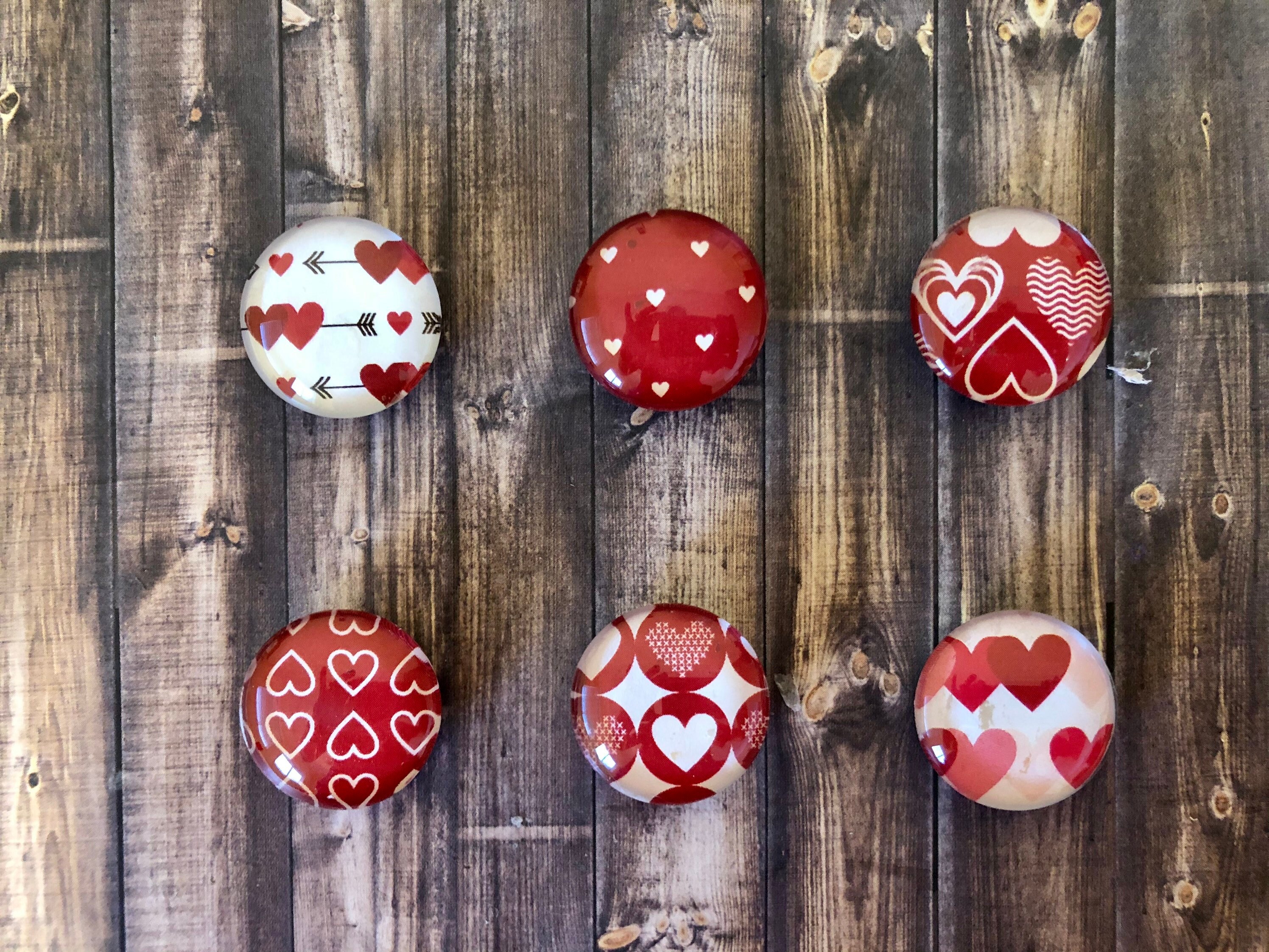 Valentines Day 6 Glass Heart Refrigerator Etsy