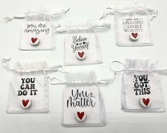 Inspirational Heart Magnet Gifts for Teachers & Staff, Bulk Appreciation Gifts, You Matter Encouragement Cards