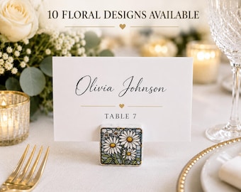 Floral Place Card Holder, Card Display Holder, Seating Card Holder, Wedding Name Holders, Display Card Holder, Garden Party Card Holders