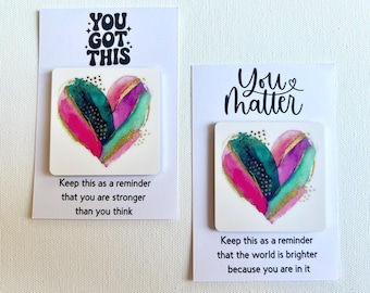 Inspirational Magnet Card Gift | Encouragement Gift | You Matter | Choose Joy | You Are Amazing | You Got This Magnet Gift | Small Gift Idea