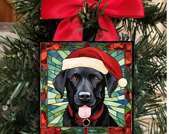 Black Lab Ornament, Black Labrador Ornament, Black Lab Christmas Ornament, Black Lab Holiday Ornament