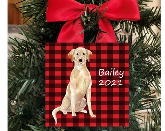 Labrador Ornament, Personalized Labrador Ornament, Personalized Labrador Christmas Ornament, Yellow Labrador Personalized Ornament