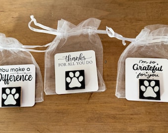 Paw Magnet Cards, Appreciation Gifts for Volunteers, Vet Staff & Animal Lovers, Dog Rescue Thank You Gift, Animal Rescue Gift