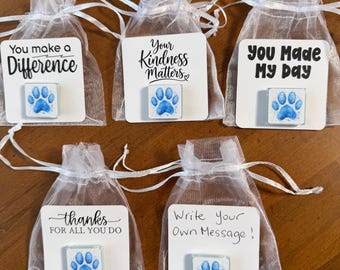 Paw Magnet Cards, Appreciation Gifts for Volunteers, Vet Staff & Animal Lovers, Dog Rescue Thank You Gift, Kindness Gift