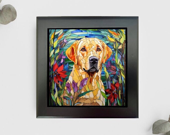 Yellow Lab Jewelry or Keepsake Box, Yellow Lab Memory Box, Yellow Labrador Decorative Box, Pet Loss Gift, Yellow Lab Gift