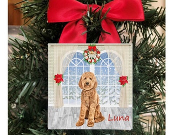 Goldendoodle Ornament, Personalized Goldendoodle Ornament, Personalized Goldendoodle Christmas Ornament, Goldendoodle Personalized Ornament
