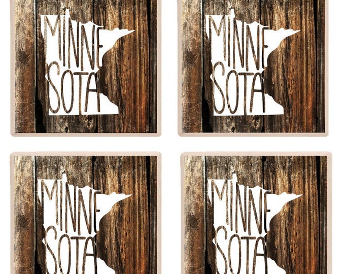 Minnesota Coasters, Minnesota Home Coasters, Minnesota Home Decor, Minnesota Hostess Gift, Minnesota Housewarming Gift