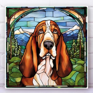 Basset Hound Art – Metal Panel on Wood Block – Dog Lover Gift – Basset Hound Decor