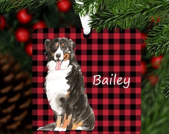 Bernese Mountain Dog Ornament, Personalized Bernese Ornament, Personalized Bernese Christmas Ornament, Bernese Personalized Ornament
