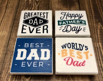 Father's Day Marble Magnets, Father's Day Gift, Father Magnet, Father Refrigerator Magnet, Father Gift Idea