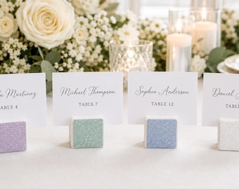 Shimmer Marble Place Card Holders, Wedding Name Holders, Table Decor Keepsakes