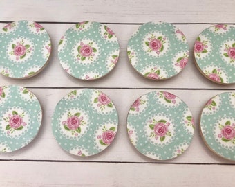 8 Shabby Chic Magnets, Shabby Chic Magnet Set, Flower Magnets, Flower Magnets, Flower Refrigerator Magnets, Shabby Chic Party Favors