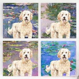 Goldendoodle Coaster, Goldendoodle Drink Coasters, Goldendoodle Coaster Set, Doodle Coasters, Doodle Gift
