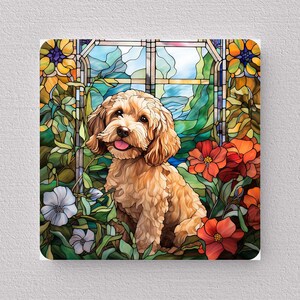 Cockapoo Wall Art, Cockapoo Sign, Cockapoo Home Decor, Cockapoo Gift, Cockapoo Art, Faux Stained-Glass Art