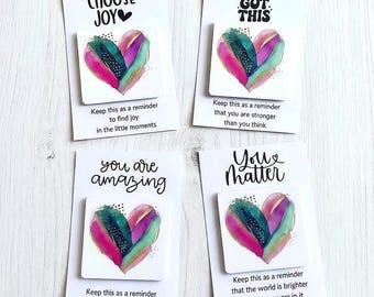 Inspirational Magnet Card Gift | Encouragement Gift | You Matter | Choose Joy | You Are Amazing | You Got This Magnet Gift | Small Gift Idea