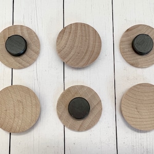 DIY 1.5" Circle Blank Wood Magnets, 6 - 12 Create Your Own Magnets, Wood Round Circle Magnets, Do It Yourself Crafts, DIY Wood Magnet Set,