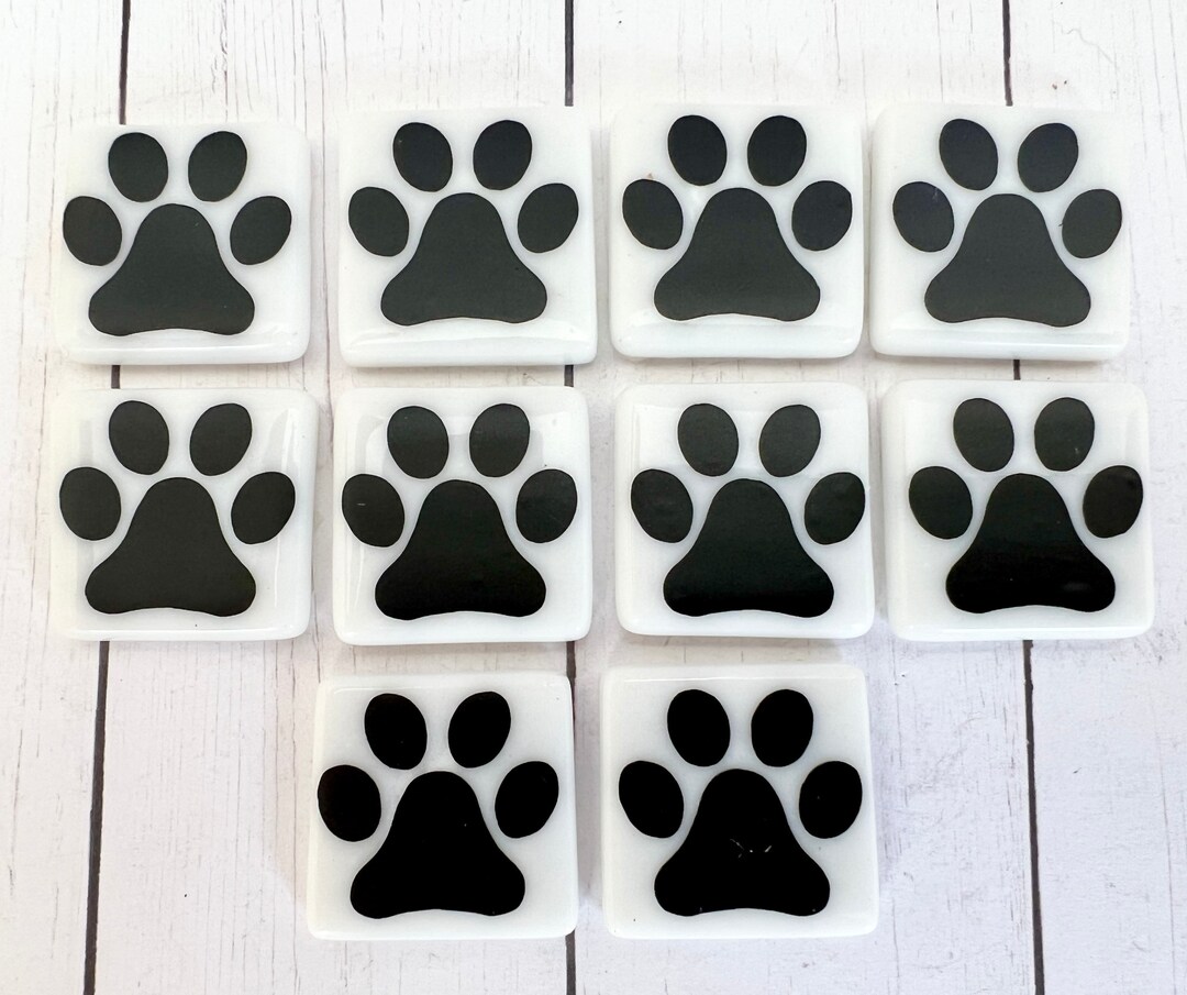 Paw Print Glass Tiles 510 Paw Print Mosaic Tiles Dog Paw Etsy