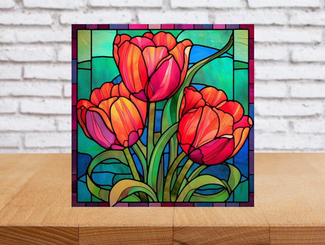 Red Tulip Wall Art, Tulip Decorative Art, Floral Sign, Tulip Home Decor
