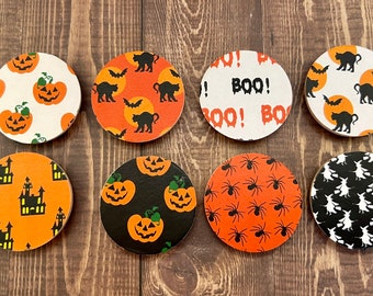8 Halloween Magnets, Halloween Magnet Set, Halloween Decor, Fall Decor, Halloween Refrigerator Magnets, Halloween Kitchen Magnets