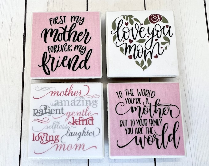 4 Mother's Day Magnets, Mother's Day Gift, Mother Magnet, Mother Refrigerator Magnet, Mother Inspirational Gift