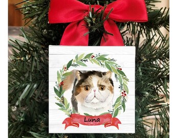 Cat Ornament, Personalized Cat Ornament, Personalized Cat Christmas Ornament, Cat Personalized Ornament, Cat Ornament Gift, Exotic Shorthair