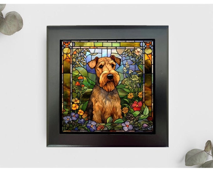 Airedale Terrier Jewelry or Keepsake Box, Airedale Memory Box, Airedale Decorative Box, Airedale Terrier Gift, Pet Loss Gift
