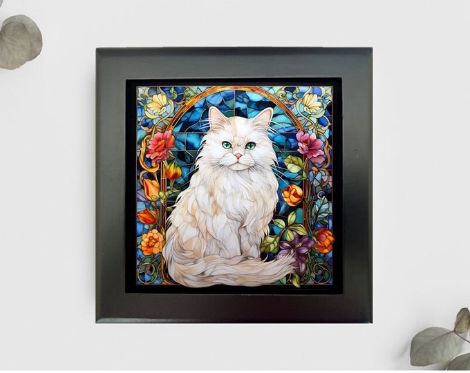 Persian Cat Jewelry or Keepsake Box, Persian Cat Photo Memory Box, Persian Cat Decorative Box, Pet Loss Gift, Persian Cat Gift