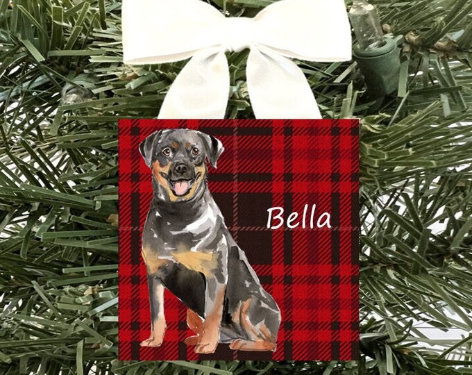 Rottweiler Ornament, Personalized Rottweiler Ornament, Personalized Rottweiler Christmas Ornament, Rottweiler Personalized Ornament