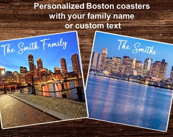 Personalized Boston Coasters, Customized Boston Coasters, Custom Boston Coasters, Boston Coasters Personalized, Boston Photo Coasters