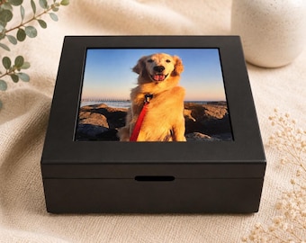 Custom Pet Photo Keepsake Box | Personalized Dog or Cat Memorial Box | Pet Loss Sympathy Gift