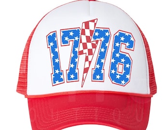 1776 trucker hat/America 1776 trucker hat/Foam trucker hat/USA hat/USA trucker hat/Independence day trucker hat/July 4th retro party hat