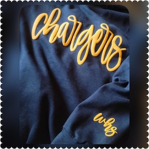 Sudadera con capucha de la mascota de la escuela, regalos de equipo, número de equipo grabado en la manga, regalo de Cheer Nats, sudadera con capucha de jugador favorito, sudadera con capucha monocromática.