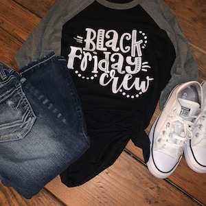 Black Friday Crew Raglan Shirt: Unisex Shopping Tee