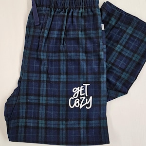 Christmas flannel pants, Blackwatch Pants, Blackwatch flannel short, Custom lounge pants, Get Cozy flannel pants, gifts for her and him