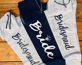 Customized Bridal Joggers,Custom sweatpants,#Bridal/Personalized Jogger,Bridesmaid proposal gifts,Bachelorette bridal party,Bride Squad Gift