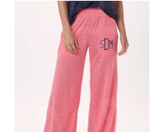 Customized Lounge Pants, Monogrammed Pajama Pants, Bridal Party Gifts, Personalized Bridesmaid gift, Striped pants,Gifts for her,comfy pant