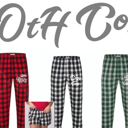 Christmas Flannel Pants Buffalo Plaid Flannel Pant Custom Etsy