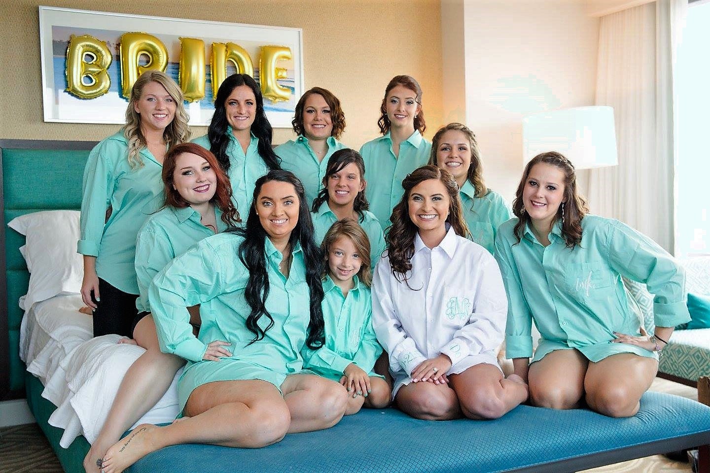 monogrammed button down shirts for bridesmaids