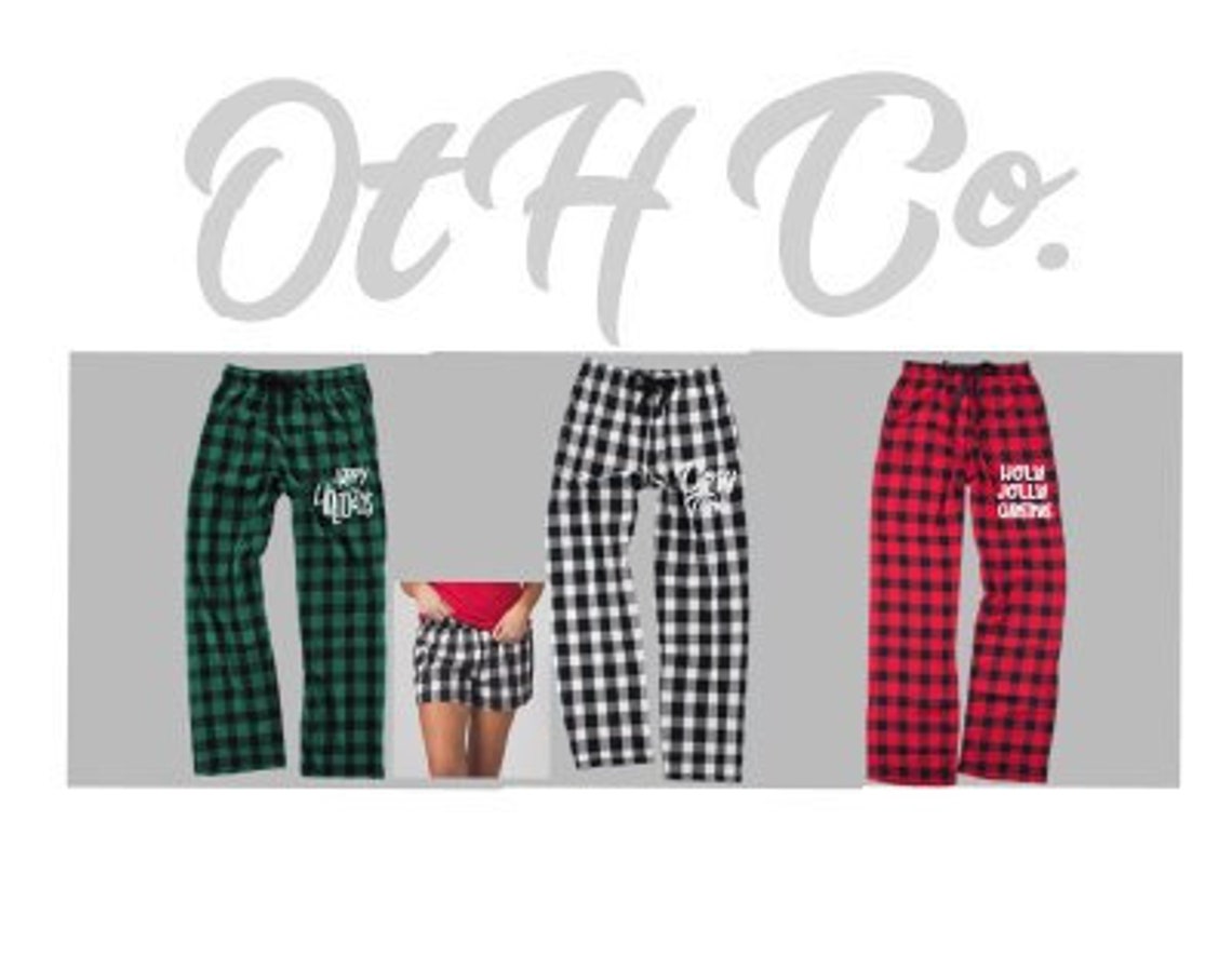 Christmas Flannel Pants Buffalo Plaid Flannel Pant Custom Etsy