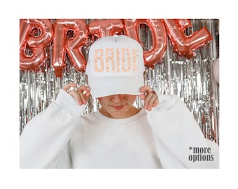 Bride trucker hat/Future Mrs trucker hat/Glitter trucker hat/Bachelorette Party hat/Bride trucker hat gift/Create your own trucker hat