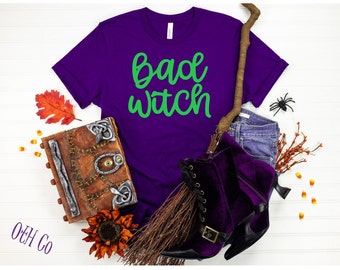 Good Witch tee/Bad Witch tshirt/Halloween tshirt/Happy Halloween shirt/Boo shirt/Witch tshirt/Hocus Pocus/Holiday Witch shirt/Purple tee
