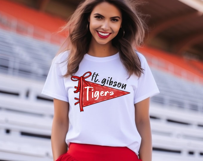 Featured listing image: Custom School Spirit Pennant T-Shirt or Sweatshirt: Gameday Apparel