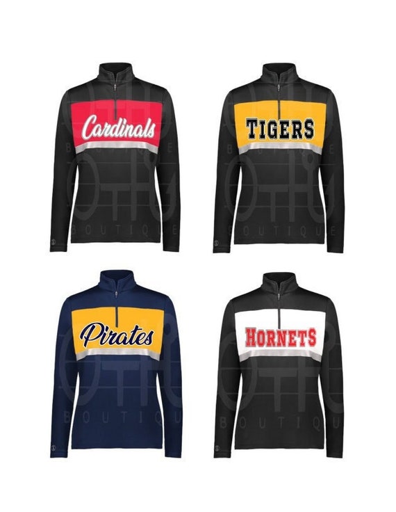 Team pullover,quarter zip performance shirt,warm up,school spirit pullover,favorite team jacket,mascot zip up,cheer,track,back to school